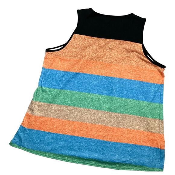 Colorful Women’s Striped Rainbow Tank Top Size Large EUC - Picture 3 of 6